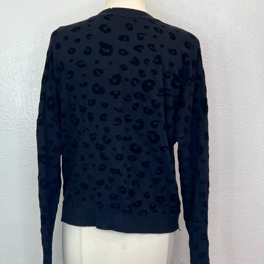 Rails Marlo Flocked Leopard Print Sweatshirt Side… - image 5